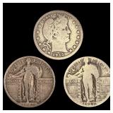 (3) Misc Quarters (1912-S, 1923, 1927-S) NICELY C (3) Misc Quarters (1912-S, 1923, 1927-S) NICELY C