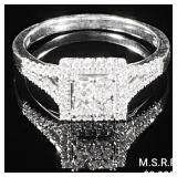 1.8 DWT 10 KT Wht Gold w/ Diamond Ring Sz: 1.8 DWT 10 KT Wht Gold w/ Diamond Ring Sz: