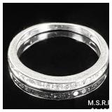 0.7 DWT 10 KT Wht Gold w/ Diamond Ring Sz: 0.7 DWT 10 KT Wht Gold w/ Diamond Ring Sz: