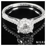 2.3 DWT 14 KT Wht Gold w/ Diamond Ring Sz: 2.3 DWT 14 KT Wht Gold w/ Diamond Ring Sz: