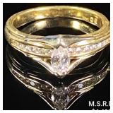 2.2 DWT 14 KT Gold w/ Diamond Ring Sz: 4.5 2.2 DWT 14 KT Gold w/ Diamond Ring Sz: 4.5