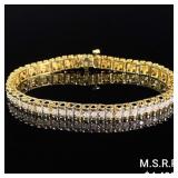 6.6 DWT 10 KT Gold w/ Diamond Bracelet 6.6 DWT 10 KT Gold w/ Diamond Bracelet