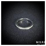 1.9 DWT 14 KT Wht Gold Ring w/ Diamond Sz: 1.9 DWT 14 KT Wht Gold Ring w/ Diamond Sz: