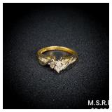 2.6 DWT 14 KT Gold w/ Diamond Ring Sz: 6 2.6 DWT 14 KT Gold w/ Diamond Ring Sz: 6