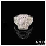 3.4 DWT 10 KT Wht Gold Diamond Ring Sz: 7 3.4 DWT 10 KT Wht Gold Diamond Ring Sz: 7