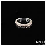 2 DWT 14 KT Wht Gold Ring w/ Diamond Lining 2 DWT 14 KT Wht Gold Ring w/ Diamond Lining