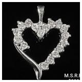 0.7 DWT 10 KT Wht Gold Heart Pendant w/ Diamond 0.7 DWT 10 KT Wht Gold Heart Pendant w/ Diamond