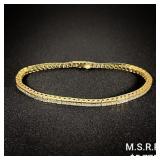 6.5 DWT 14 KT Gold w/ Diamond Bracelet 6.5 DWT 14 KT Gold w/ Diamond Bracelet