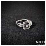 1.7 DWT 10 KT Wht Gold w/ Diamond & Gems Ring Sz: 1.7 DWT 10 KT Wht Gold w/ Diamond & Gems Ring Sz:
