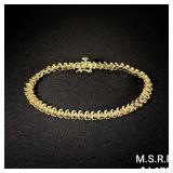 6.2 DWT 14 KT Gold w/ Diamond Bracelet 6.2 DWT 14 KT Gold w/ Diamond Bracelet