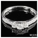 0.8 DWT 10 KT Wht Gold Diamond Ring Sz: 6 0.8 DWT 10 KT Wht Gold Diamond Ring Sz: 6