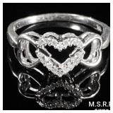 1.2 DWT 10 KT Wht Gold Ring w/ Diamond Sz: 7 1.2 DWT 10 KT Wht Gold Ring w/ Diamond Sz: 7
