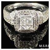3.3 DWT 14 KT Wht Gold Diamond Ring Sz: 6.5 3.3 DWT 14 KT Wht Gold Diamond Ring Sz: 6.5