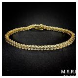 12.1 DWT 14 KT Gold w/ Diamond Bracelet 12.1 DWT 14 KT Gold w/ Diamond Bracelet