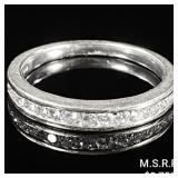 1.7 DWT 14 KT Wht Gold Ring w/ Diamond Lining 1.7 DWT 14 KT Wht Gold Ring w/ Diamond Lining