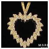 1.3 DWT 10 KT Gold Heart Pendant w/ Diamond 1.3 DWT 10 KT Gold Heart Pendant w/ Diamond