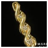 1.3 DWT 14 KT Gold Pendant w/ Diamond Lining 1.3 DWT 14 KT Gold Pendant w/ Diamond Lining