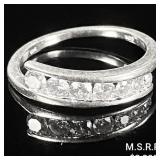 1.3 DWT 10 KT Wht Gold w/ Diamond Ring Sz: 1.3 DWT 10 KT Wht Gold w/ Diamond Ring Sz:
