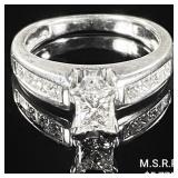 2.5 DWT 14 KT Wht Gold w/ Diamond Ring Sz: 2.5 DWT 14 KT Wht Gold w/ Diamond Ring Sz: