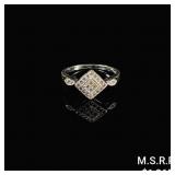 1.6 DWT 14 KT Wht Gold Diamond Ring Sz: 7 1.6 DWT 14 KT Wht Gold Diamond Ring Sz: 7