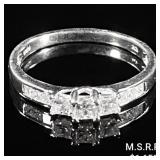 1.1 DWT 10 KT Wht Gold Diamond Ring Sz: 7 1.1 DWT 10 KT Wht Gold Diamond Ring Sz: 7