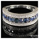 2.2 DWT 10 KT Wht Gold Ring /w Gems & Diamonds 2.2 DWT 10 KT Wht Gold Ring /w Gems & Diamonds