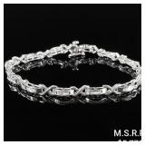 7.6 DWT 14 KT Wht Gold Bracelet /w Diamonds 7.6 DWT 14 KT Wht Gold Bracelet /w Diamonds