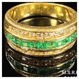 4.8 DWT 14 KT Gold w/ Diamonds & Gems Ring Sz: 8 4.8 DWT 14 KT Gold w/ Diamonds & Gems Ring Sz: 8