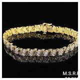 8.5 DWT 14 KT Gold Bracelet /w Diamonds 8.5 DWT 14 KT Gold Bracelet /w Diamonds