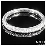 1.5 DWT 14 KT Wht Gold Ring w/ Diamond Sz: 1.5 DWT 14 KT Wht Gold Ring w/ Diamond Sz: