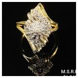 3.1 DWT 10 KT Gold Diamond Ring: Size 7 3.1 DWT 10 KT Gold Diamond Ring: Size 7