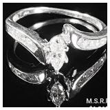 1.4 DWT 14 KT Wht Gold w/ Diamond Ring Sz: 1.4 DWT 14 KT Wht Gold w/ Diamond Ring Sz: