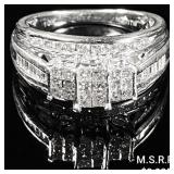 3.3 DWT 10 KT Wht Gold w/ Diamond Ring Sz: 3.3 DWT 10 KT Wht Gold w/ Diamond Ring Sz: