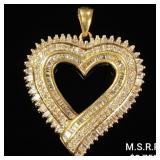 2.5 DWT 10 KT Gold Heart Pendant w/ Diamond 2.5 DWT 10 KT Gold Heart Pendant w/ Diamond