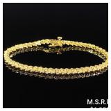 6.8 DWT 14 KT Gold w/ Diamond Bracelet 6.8 DWT 14 KT Gold w/ Diamond Bracelet