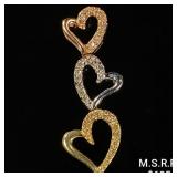 0.9 DWT 10 KT Gold Trpl Heart Pendant w/ Diamond 0.9 DWT 10 KT Gold Trpl Heart Pendant w/ Diamond