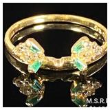 1.5 DWT 14 KT Gold w/ Diamonds & Gems Ring Sz: 8 1.5 DWT 14 KT Gold w/ Diamonds & Gems Ring Sz: 8