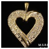 2.3 DWT 10 KT Gold Heart Pendant w/ Diamond 2.3 DWT 10 KT Gold Heart Pendant w/ Diamond