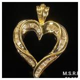 3.3 DWT 14 KT Gold Heart Pendant w/ Diamond 3.3 DWT 14 KT Gold Heart Pendant w/ Diamond