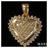 1.4 DWT 10 KT Gold Heart Pendant w/ Diamond 1.4 DWT 10 KT Gold Heart Pendant w/ Diamond