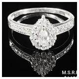 2.3 DWT 14 KT Wht Gold w/ Diamond Ring Sz: 2.3 DWT 14 KT Wht Gold w/ Diamond Ring Sz: