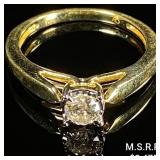 1.6 DWT 10 KT Gold w/ Diamond Ring Sz: 7 1.6 DWT 10 KT Gold w/ Diamond Ring Sz: 7