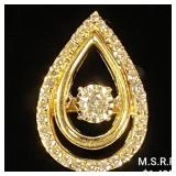1 DWT 10 KT Gold Pendant w/ Diamond Lining 1 DWT 10 KT Gold Pendant w/ Diamond Lining