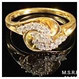 1.8 DWT 14 KT Gold w/ Diamonds Ring Sz: 5 1.8 DWT 14 KT Gold w/ Diamonds Ring Sz: 5