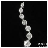 0.6 DWT 14 KT Wht Gold Pendant w/ Diamond Lining 0.6 DWT 14 KT Wht Gold Pendant w/ Diamond Lining
