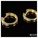 1.8 DWT 14 KT Gold w/ Diamond Earrings 1.8 DWT 14 KT Gold w/ Diamond Earrings