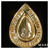 1.8 DWT 14 KT Gold Pendant w/ Diamond Lining 1.8 DWT 14 KT Gold Pendant w/ Diamond Lining
