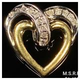 1.9 DWT 14 KT Gold Heart Pendant w/ Diamond 1.9 DWT 14 KT Gold Heart Pendant w/ Diamond