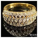 3 DWT 10 KT Gold w/ Diamond Ring Sz: 7.5 3 DWT 10 KT Gold w/ Diamond Ring Sz: 7.5