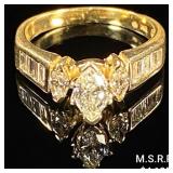 1.9 DWT 14 KT Gold w/ Diamond Ring Sz: 4.5 1.9 DWT 14 KT Gold w/ Diamond Ring Sz: 4.5